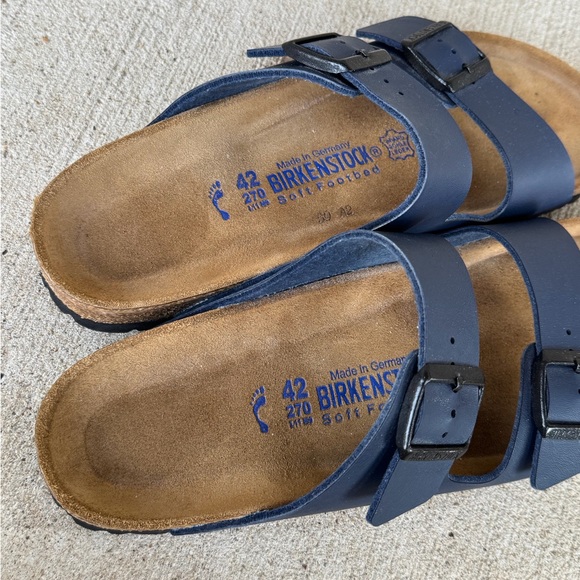 Birkenstock Arizona Slides Sandals Dark Navy Blue 42 Women’s - Picture 9 of 10